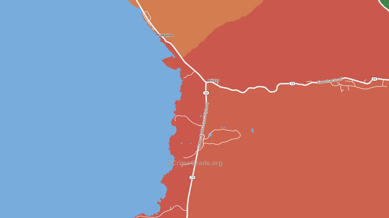 Puukohola Heiau National Historic Site, HI Map of Robbery Rates