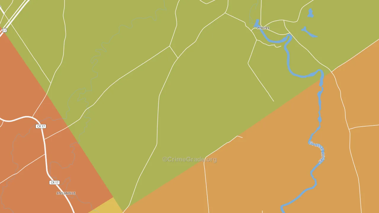 Pyrites, NY Map of Robbery Rates