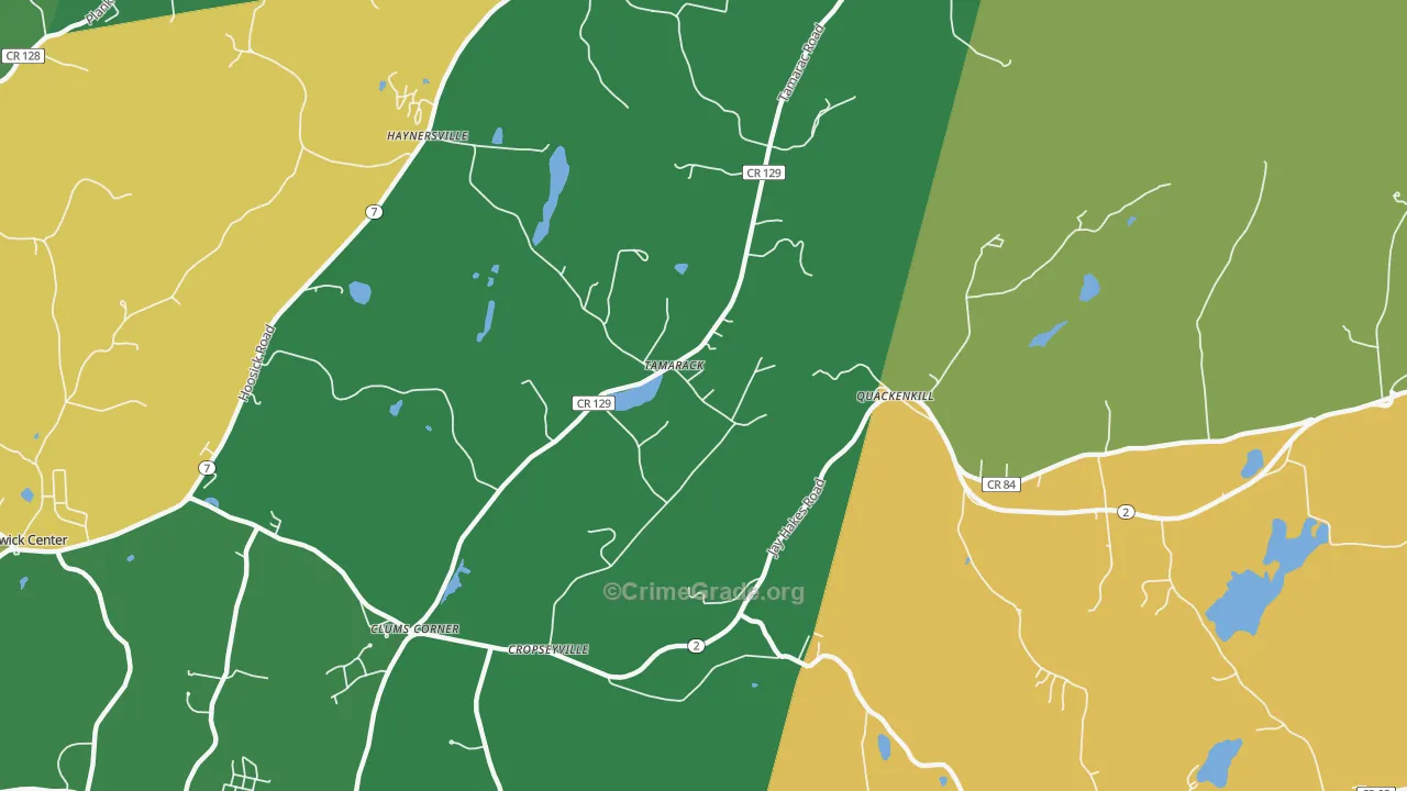 Quackenkill, NY Map of Robbery Rates