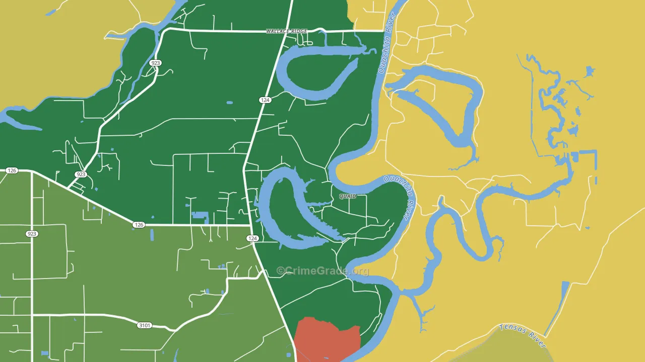 Quaid, LA Map of Robbery Rates