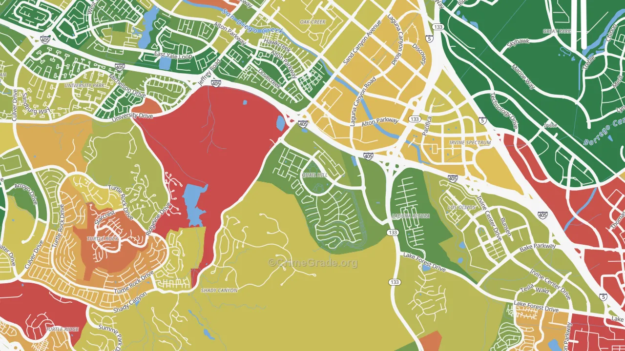 Quail Hill, Irvine, CA Map of Robbery Rates