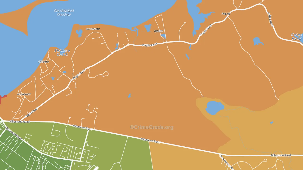 Quaise, MA Map of Robbery Rates
