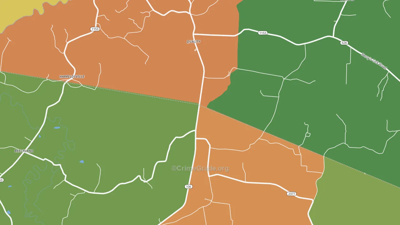 Quality, KY Map of Robbery Rates