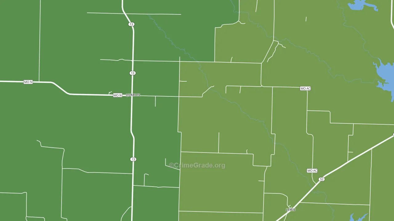 Quarles, MO Map of Robbery Rates