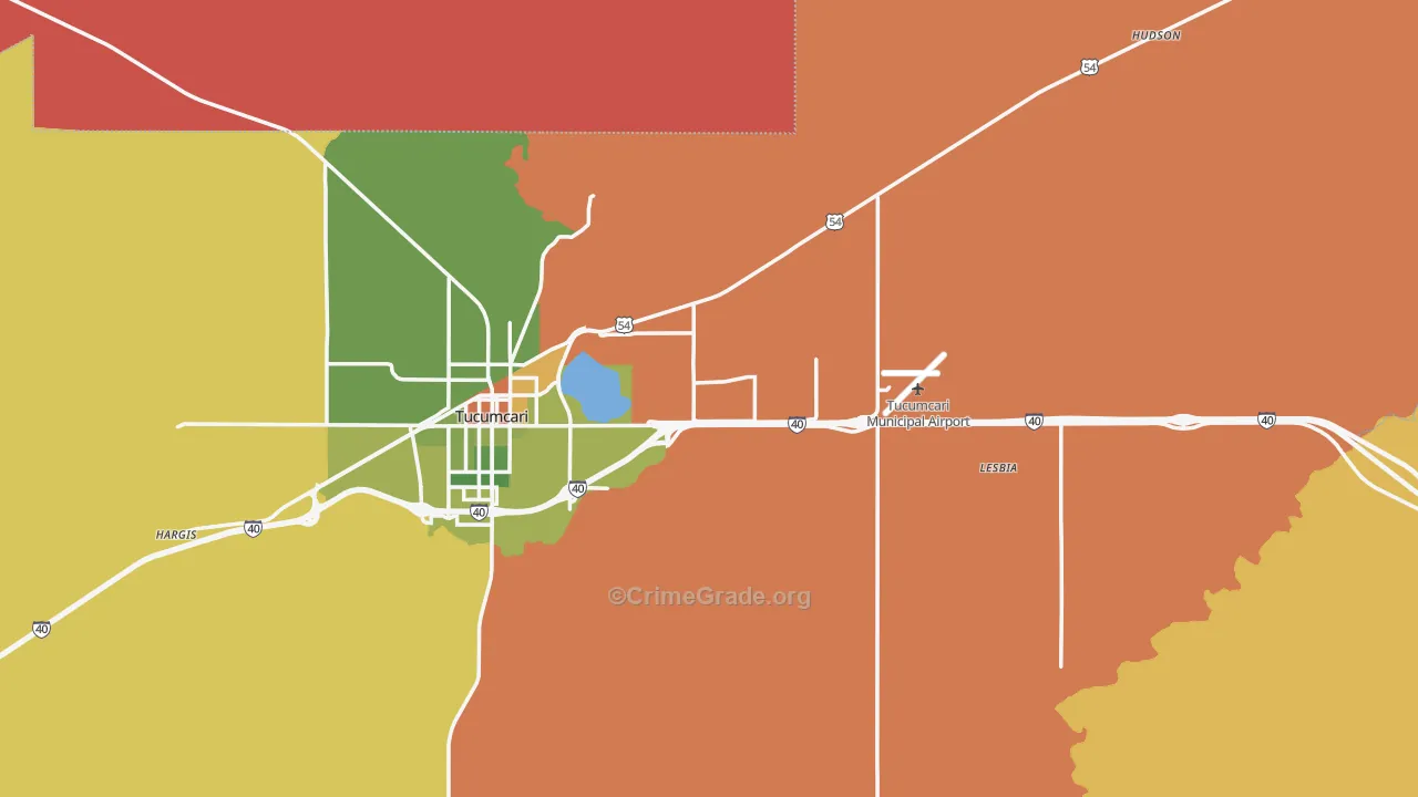 Quay County, NM Map of Robbery Rates