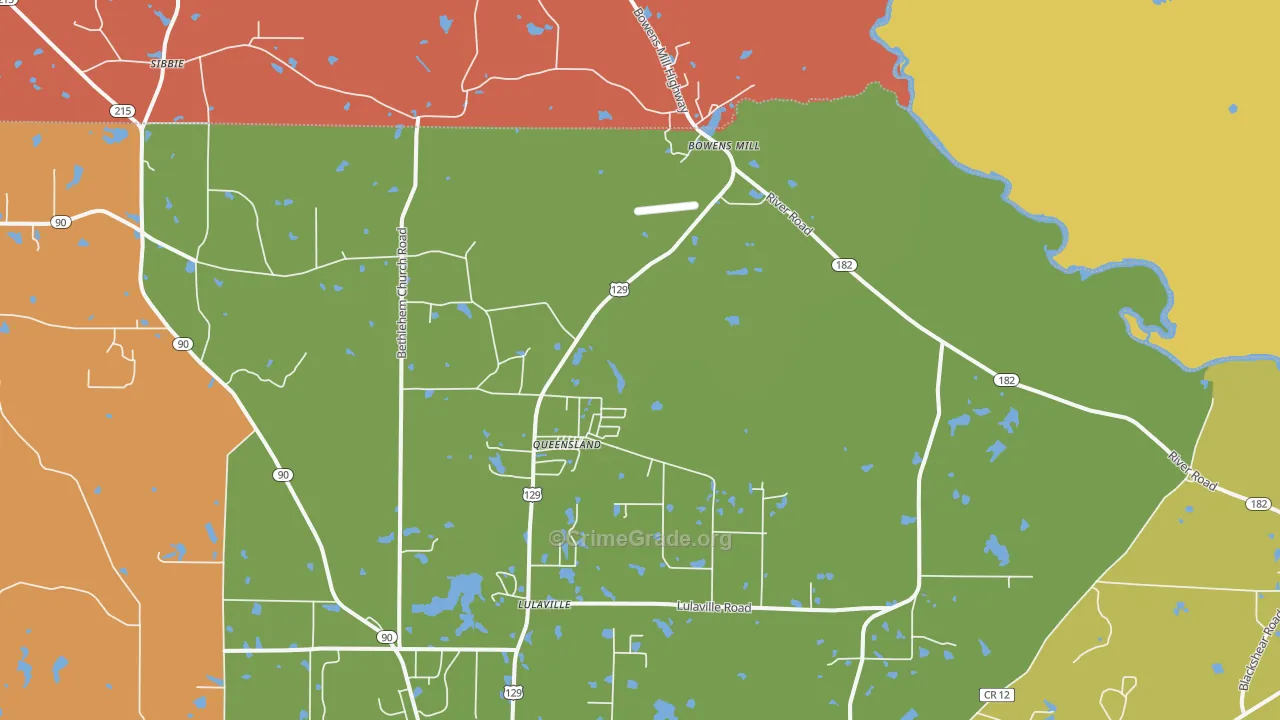 Queensland, GA Map of Robbery Rates