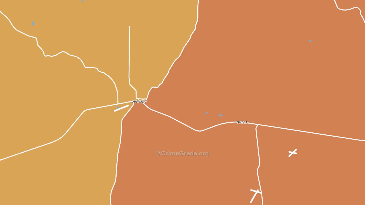 Quemado, NM Map of Robbery Rates