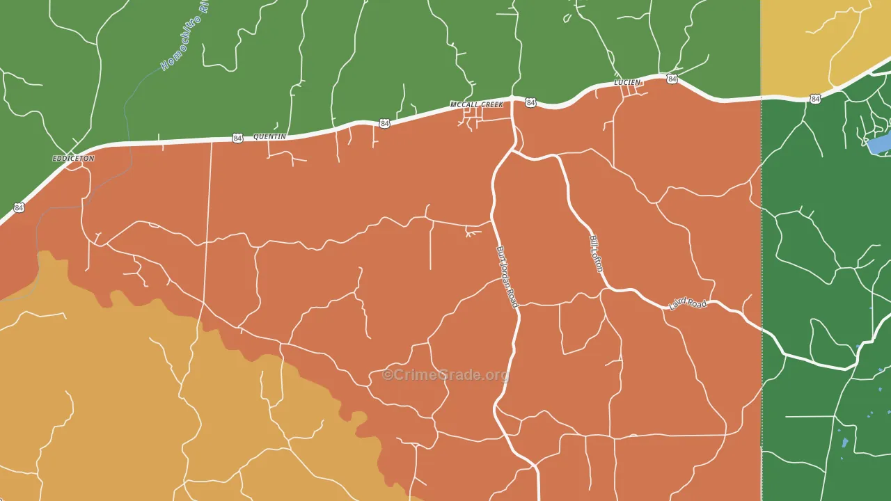 Quentin, MS Map of Robbery Rates