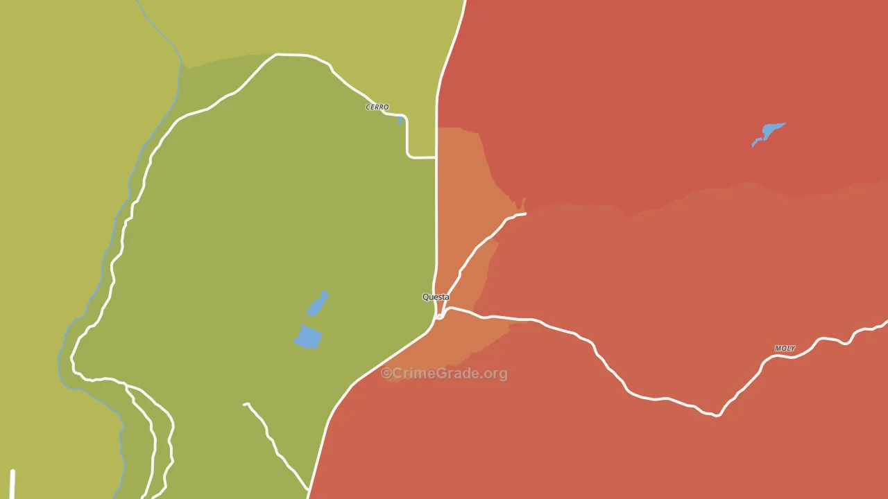 Questa, NM Map of Robbery Rates