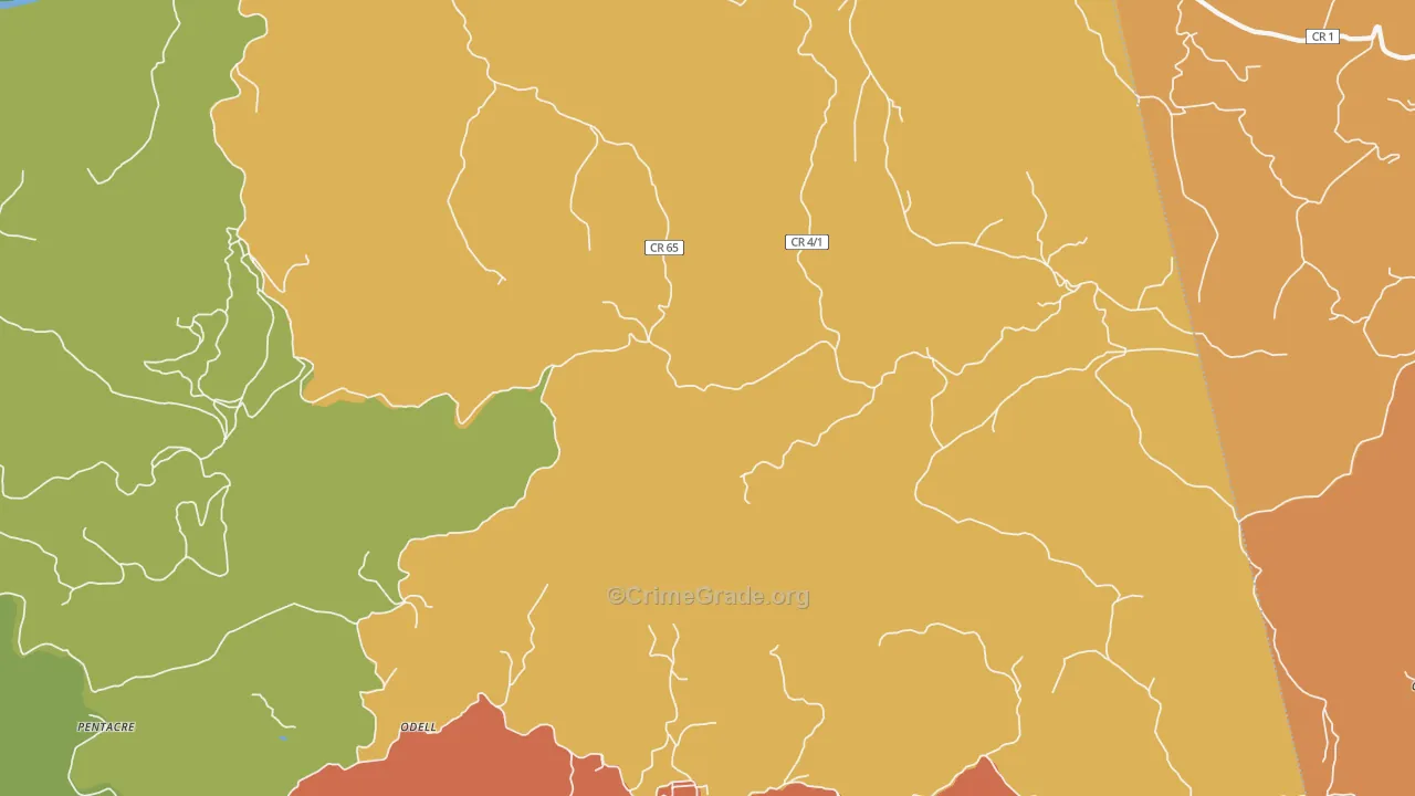 Quick, WV Map of Robbery Rates