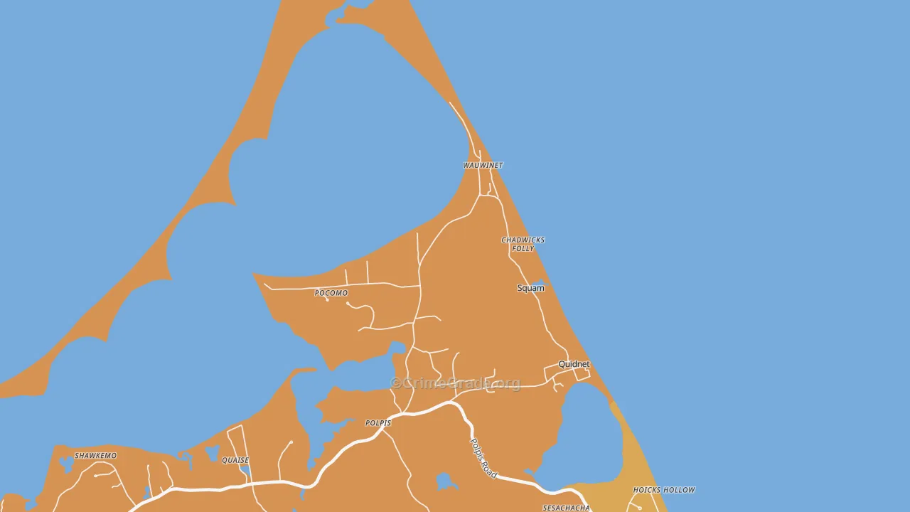 Quidnet, MA Map of Robbery Rates
