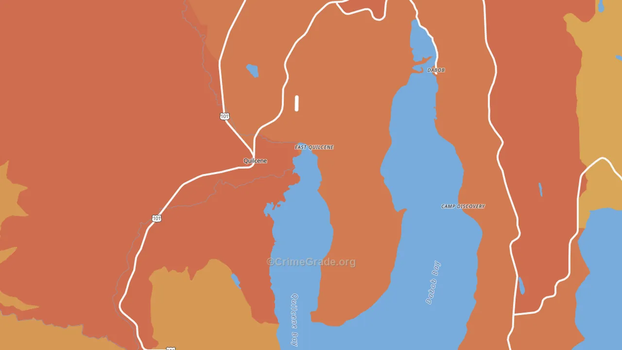 Quilcene, WA Map of Robbery Rates