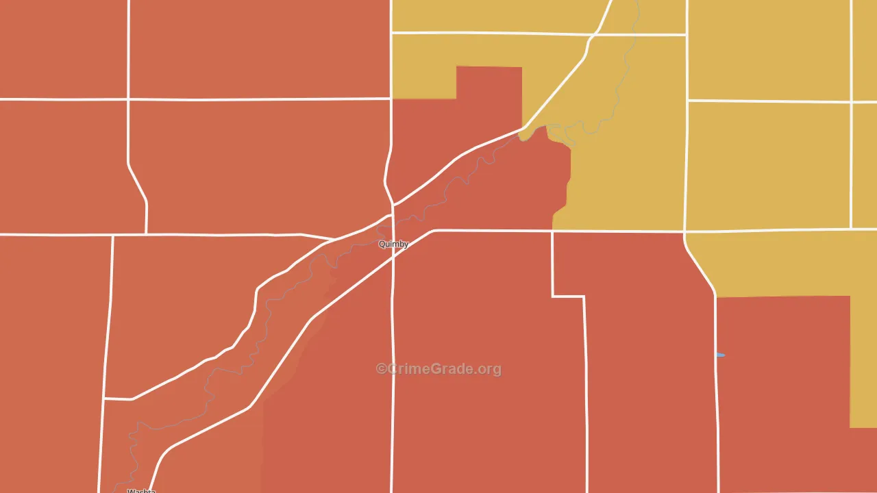 Quimby, IA Map of Robbery Rates