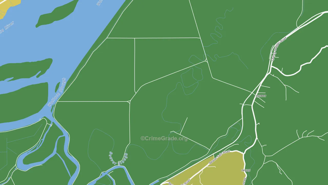 Quincy, OR Map of Robbery Rates
