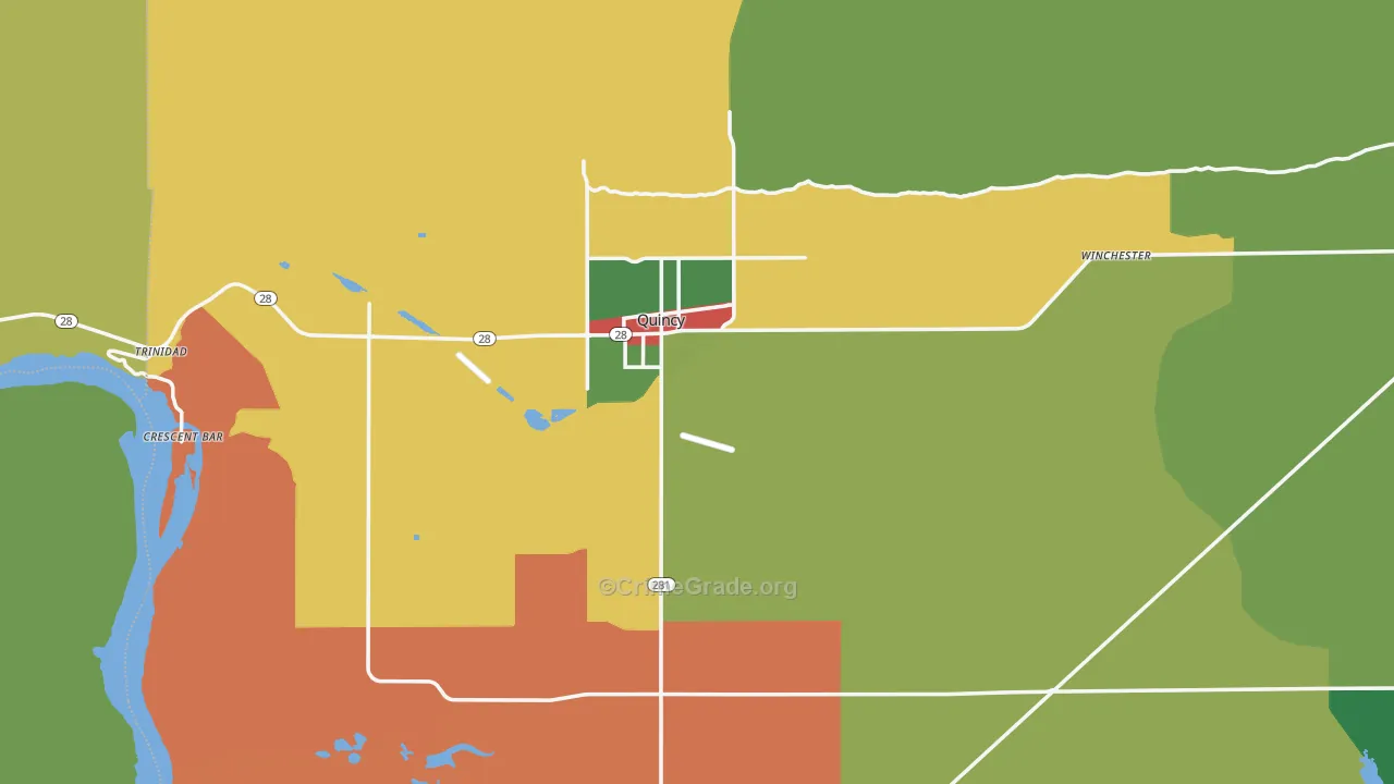 Quincy, WA Map of Robbery Rates