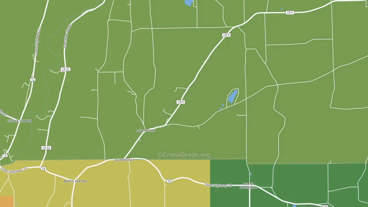 Quinneville, NY Map of Robbery Rates