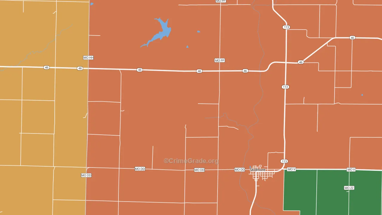 Quitman, MO Map of Robbery Rates