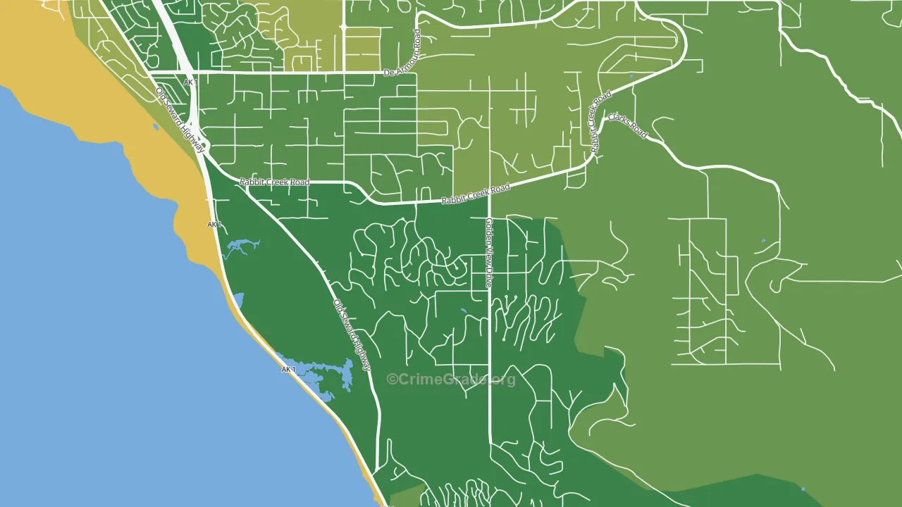 Rabbit Creek, Anchorage, AK Map of Robbery Rates