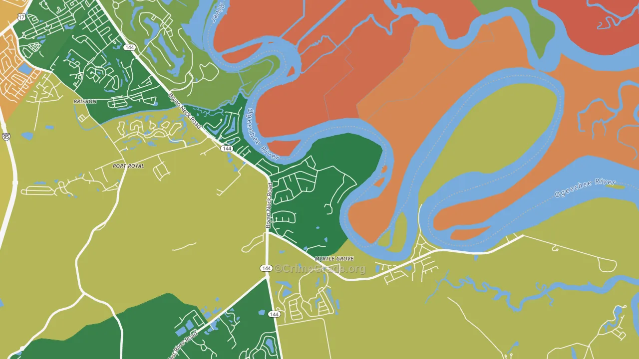 Rabbit Hill, GA Map of Robbery Rates