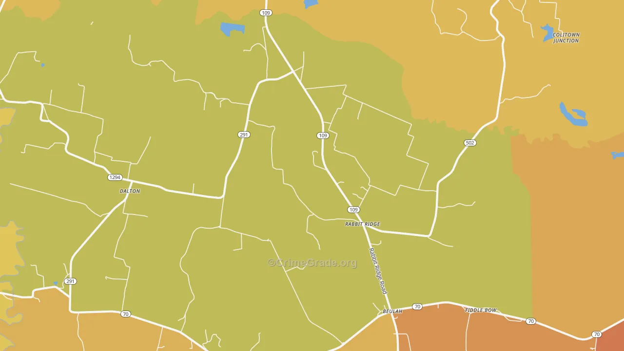 Rabbit Ridge, KY Map of Robbery Rates