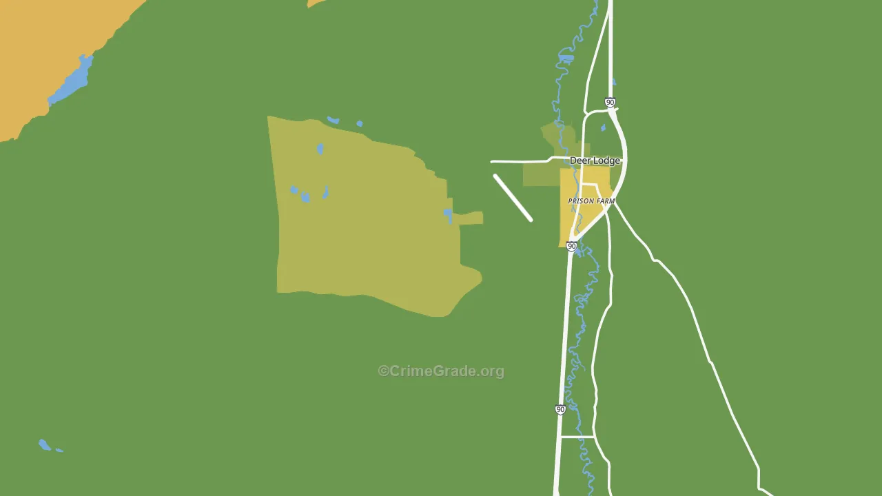 Racetrack, MT Map of Robbery Rates