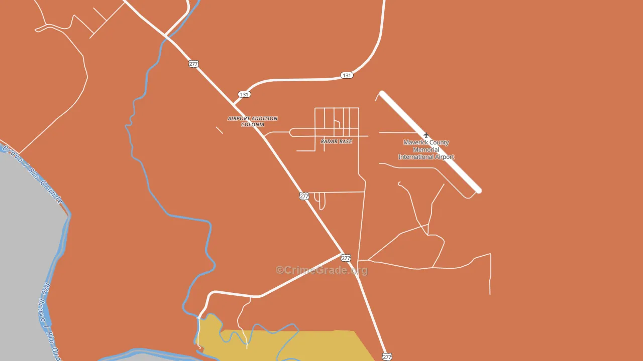Radar Base, TX Map of Robbery Rates