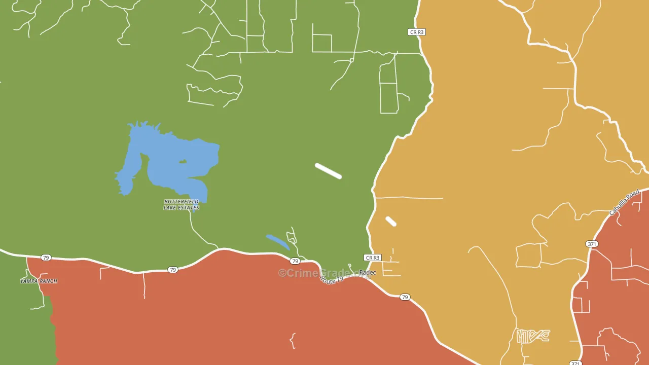 Radec, CA Map of Robbery Rates
