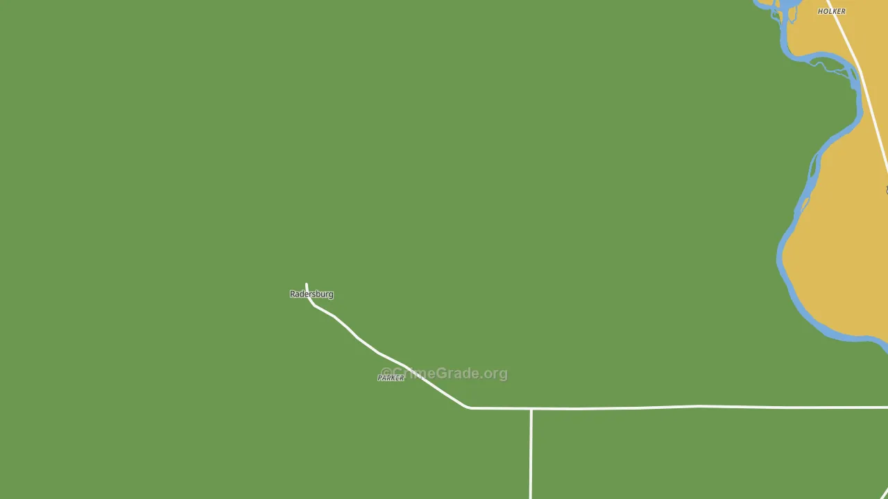 Radersburg, MT Map of Robbery Rates