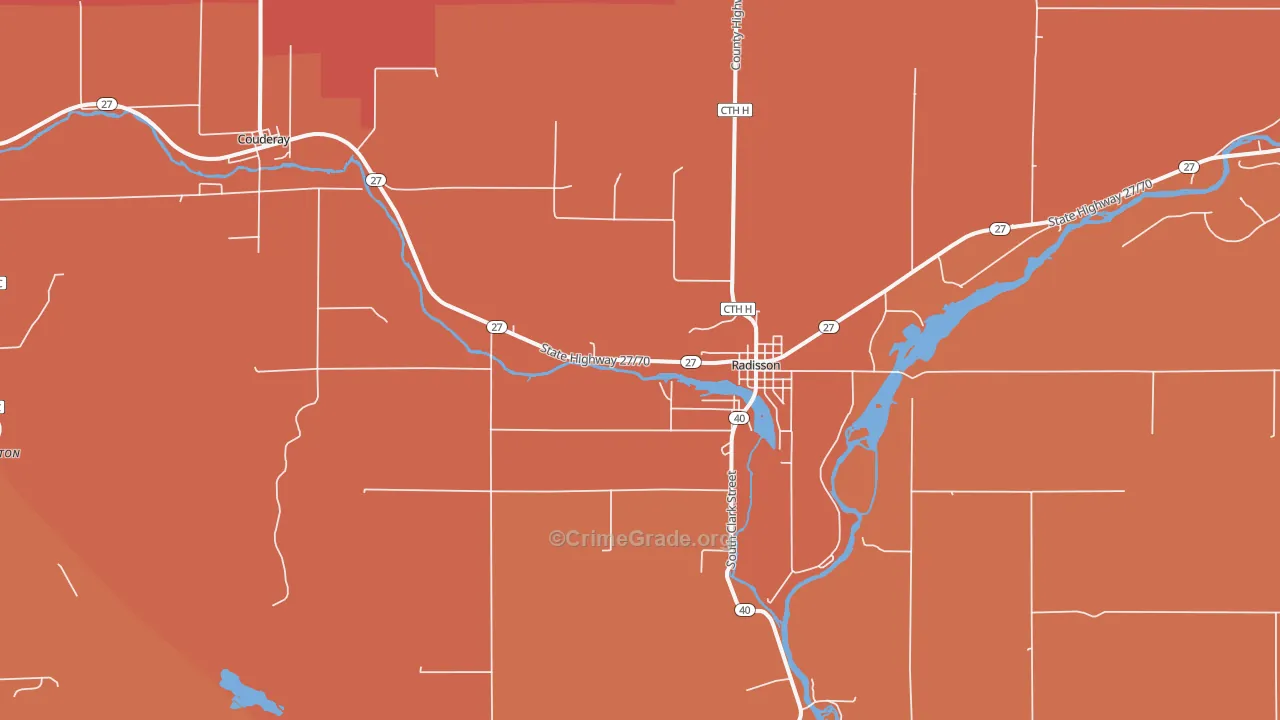 Radisson, WI Map of Robbery Rates