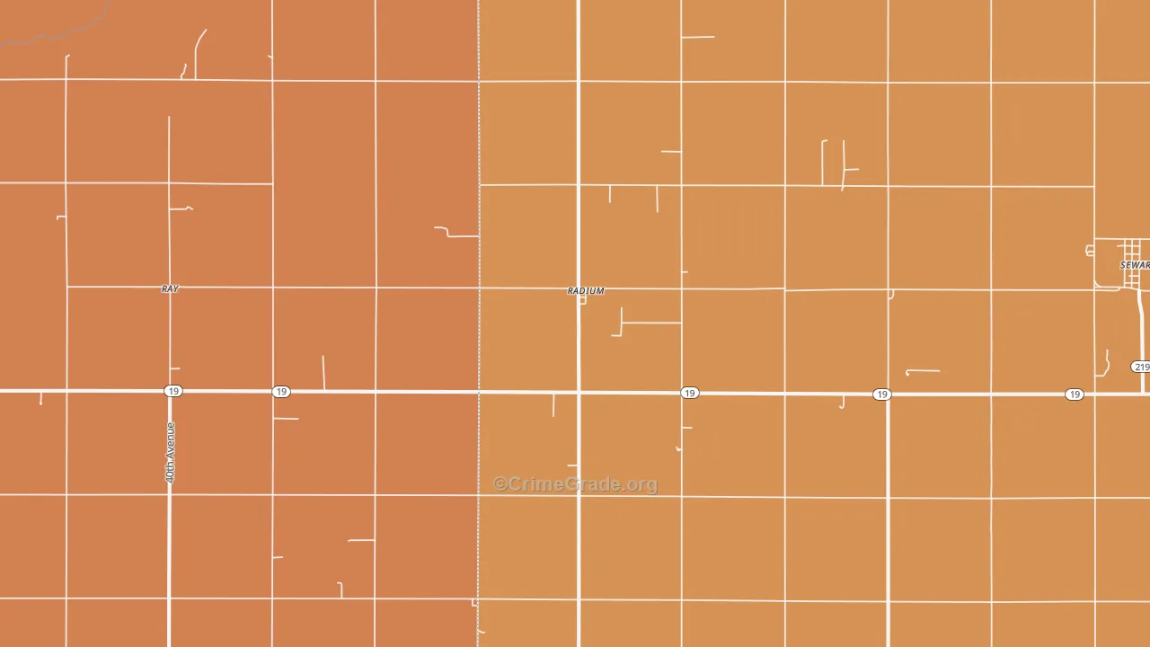 Radium, KS Map of Robbery Rates