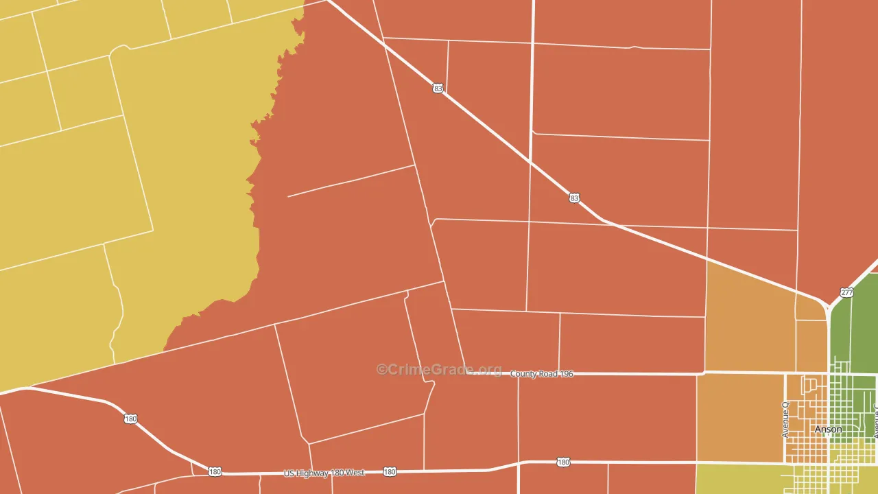 Radium, TX Map of Robbery Rates
