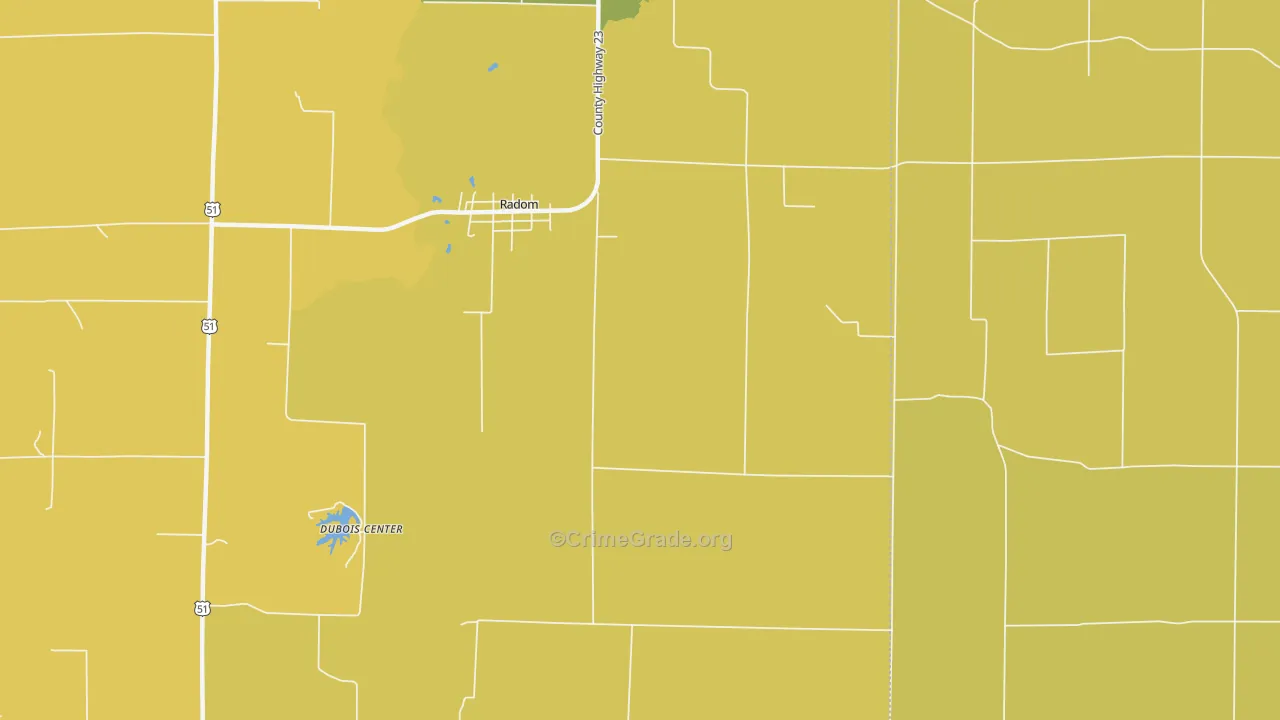 Radom, IL Map of Robbery Rates