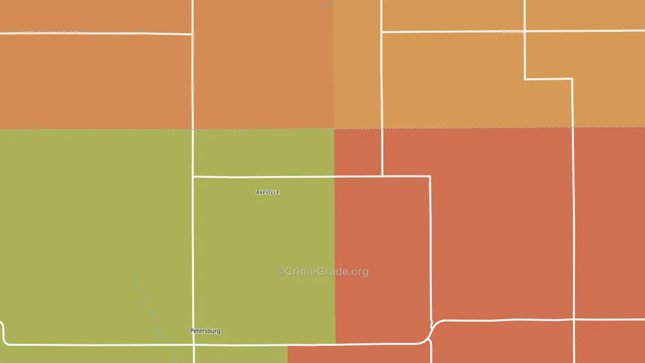 Raeville, NE Map of Robbery Rates