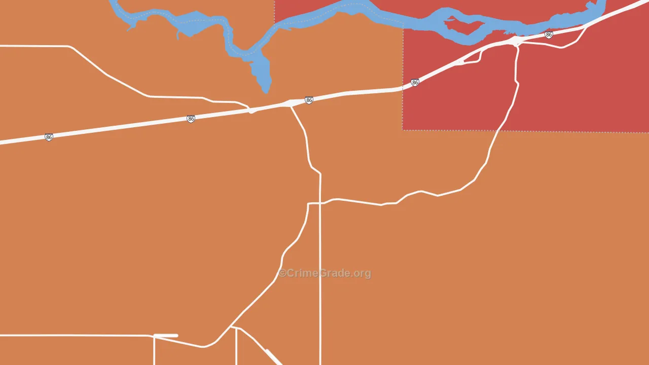 Raft River, ID Map of Robbery Rates