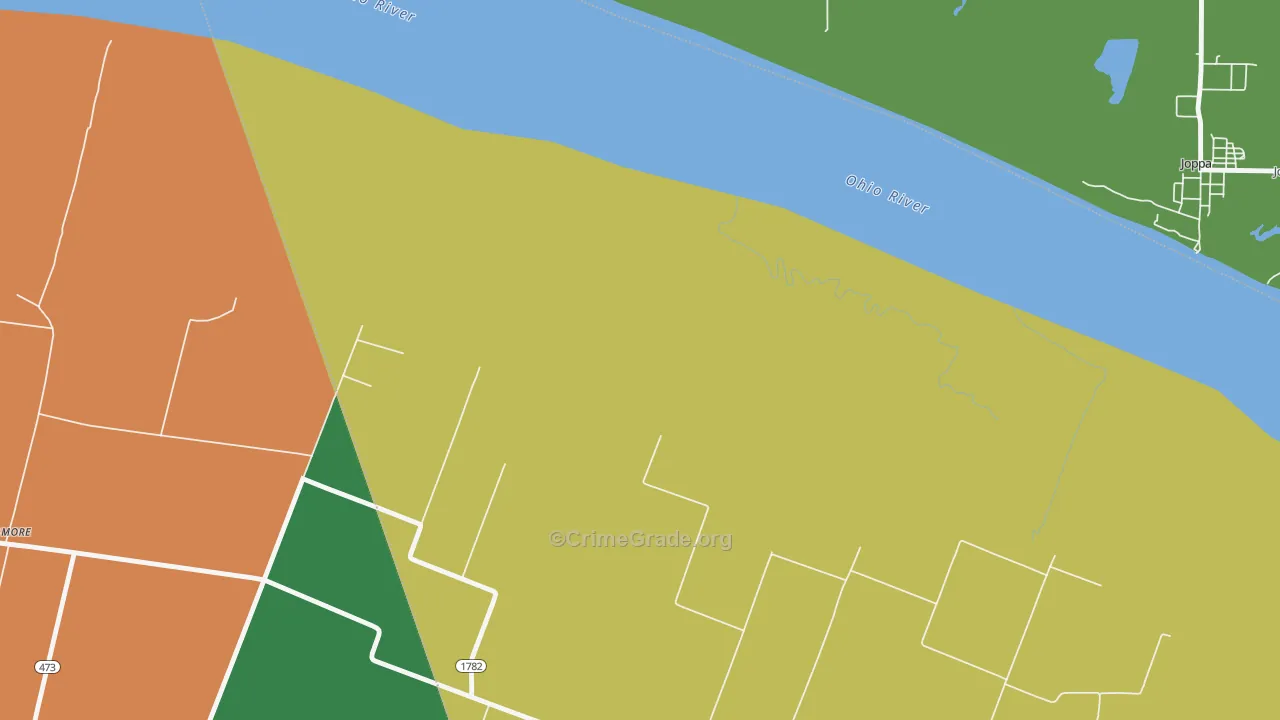 Ragland, KY Map of Robbery Rates