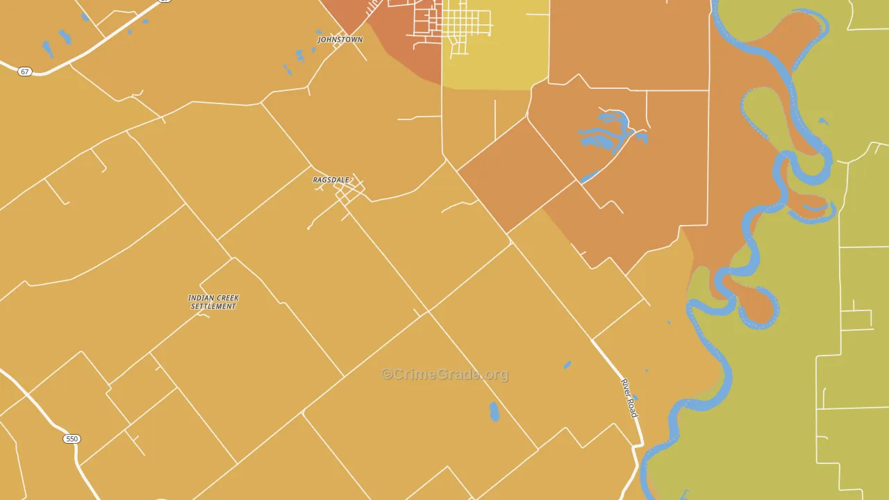 Ragsdale, IN Map of Robbery Rates