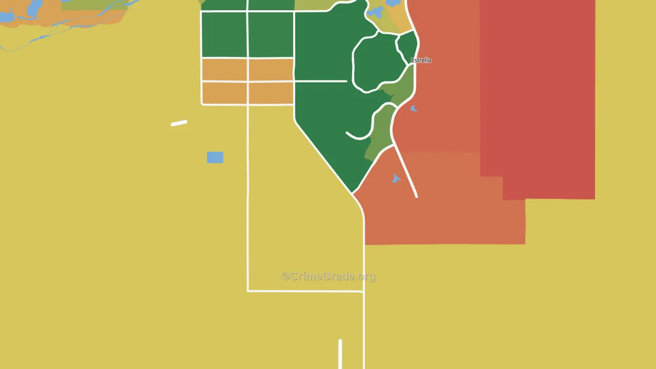 Rainbow Valley, AZ Map of Robbery Rates