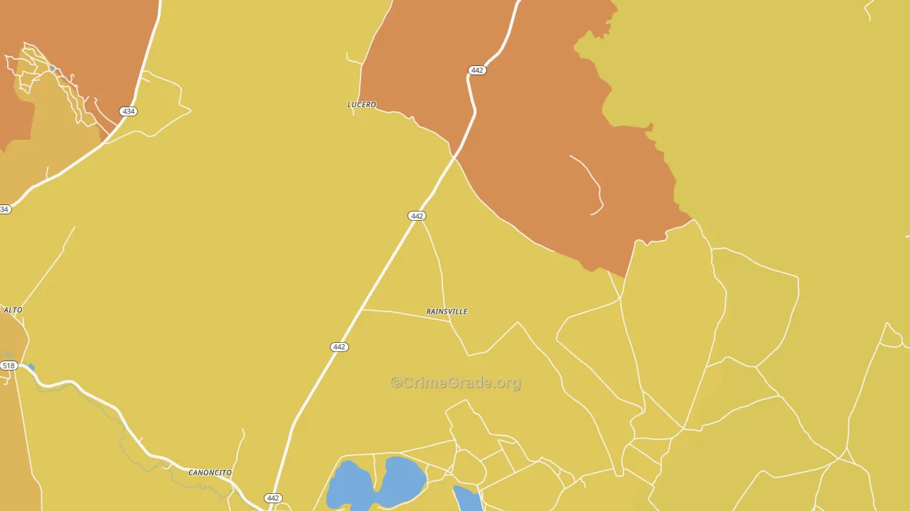 Rainsville, NM Map of Robbery Rates