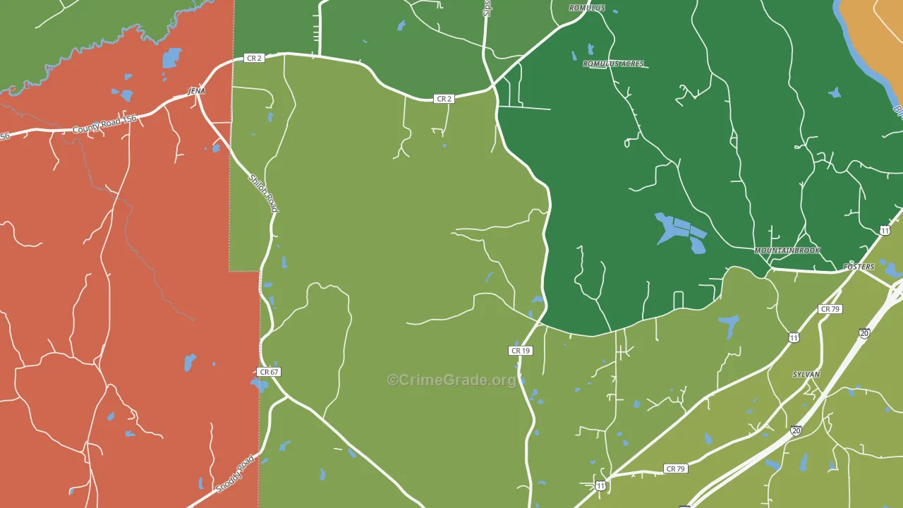 Ralph, AL Map of Robbery Rates