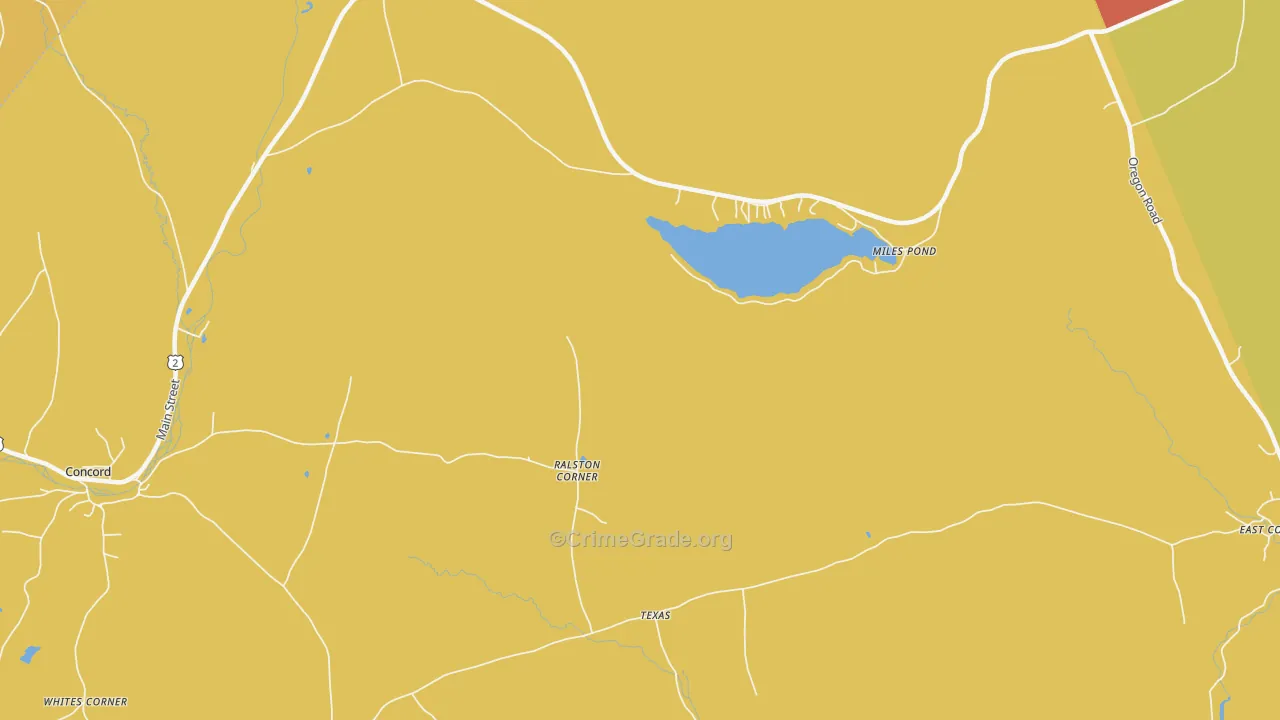 Ralston Corner, VT Map of Robbery Rates