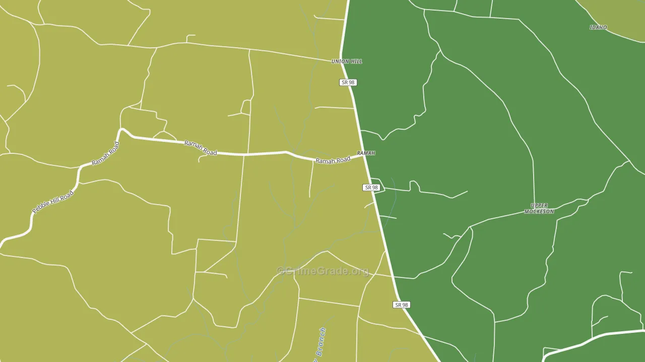 Ramah, TN Map of Robbery Rates