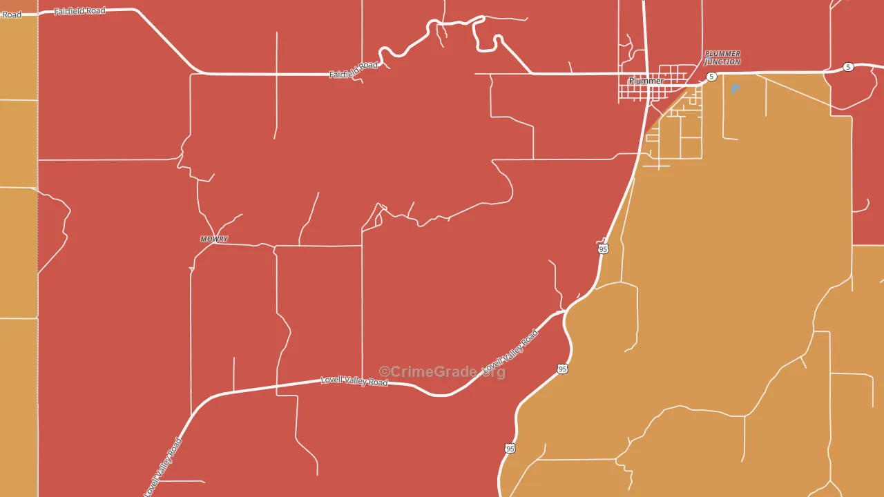Ramsdell, ID Map of Robbery Rates
