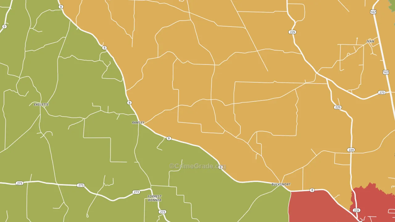 Ramsey, AR Map of Robbery Rates