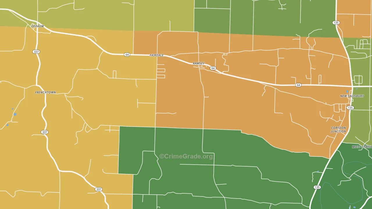 Ramsey, IN Map of Robbery Rates