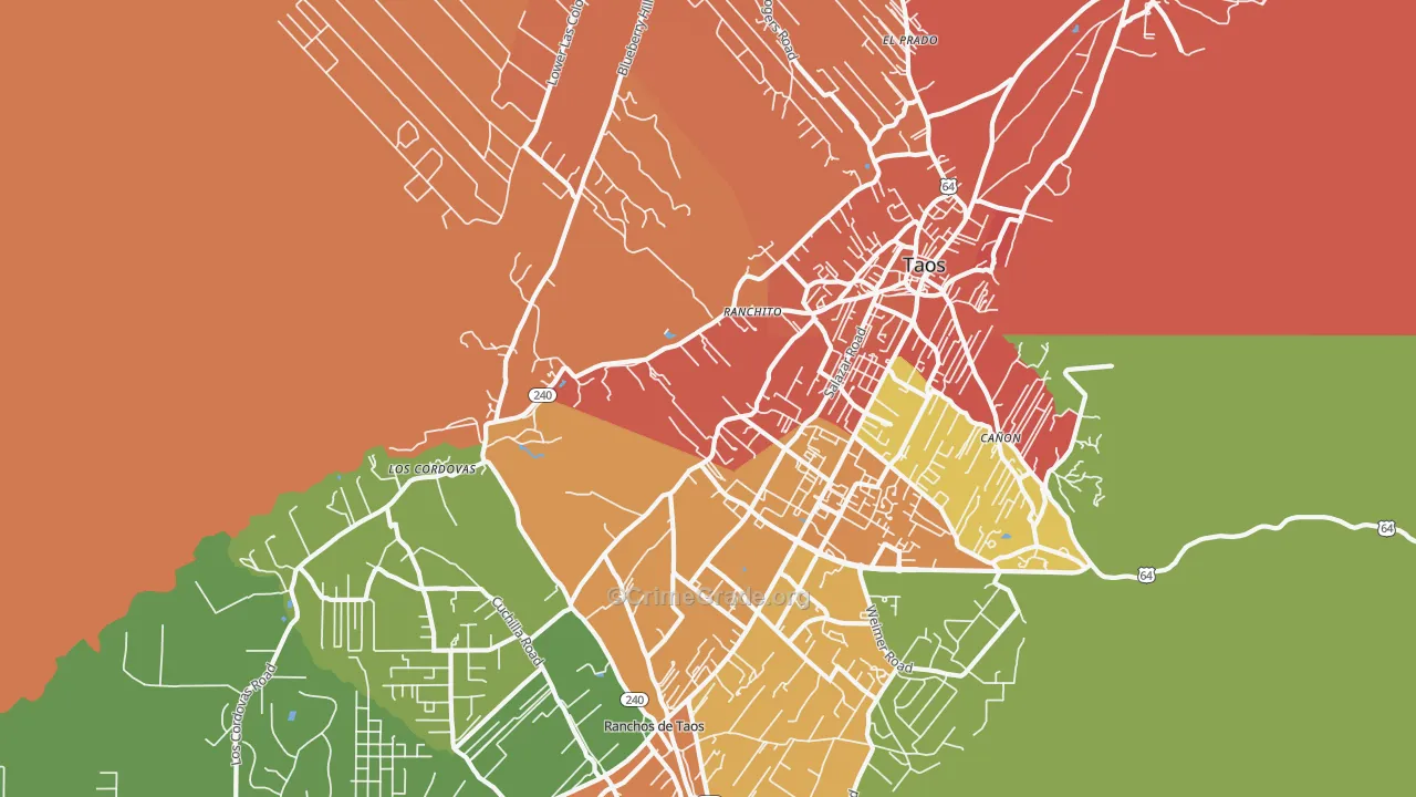 Ranchito, NM Map of Robbery Rates