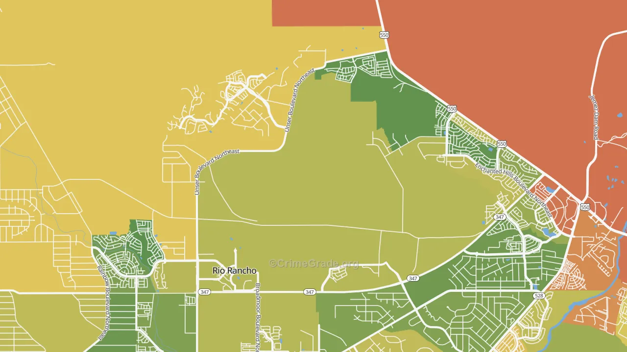 Ranchitos, NM Map of Robbery Rates