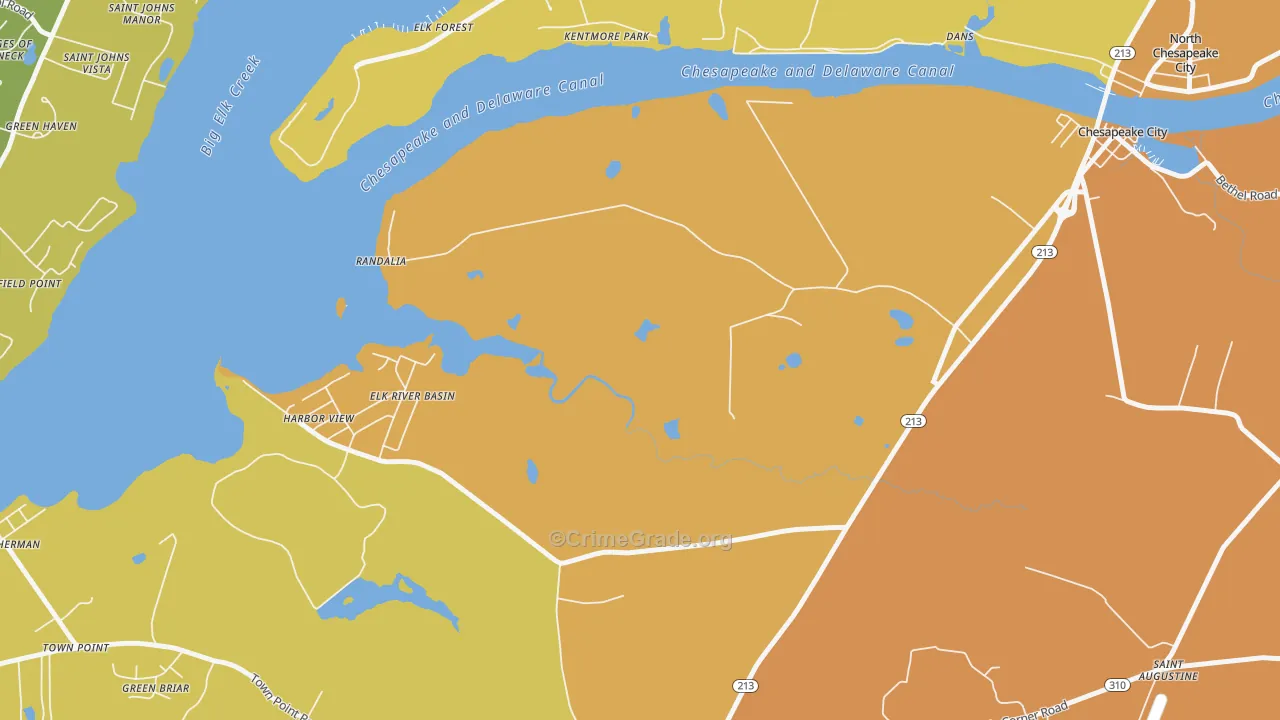 Randalia, MD Map of Robbery Rates