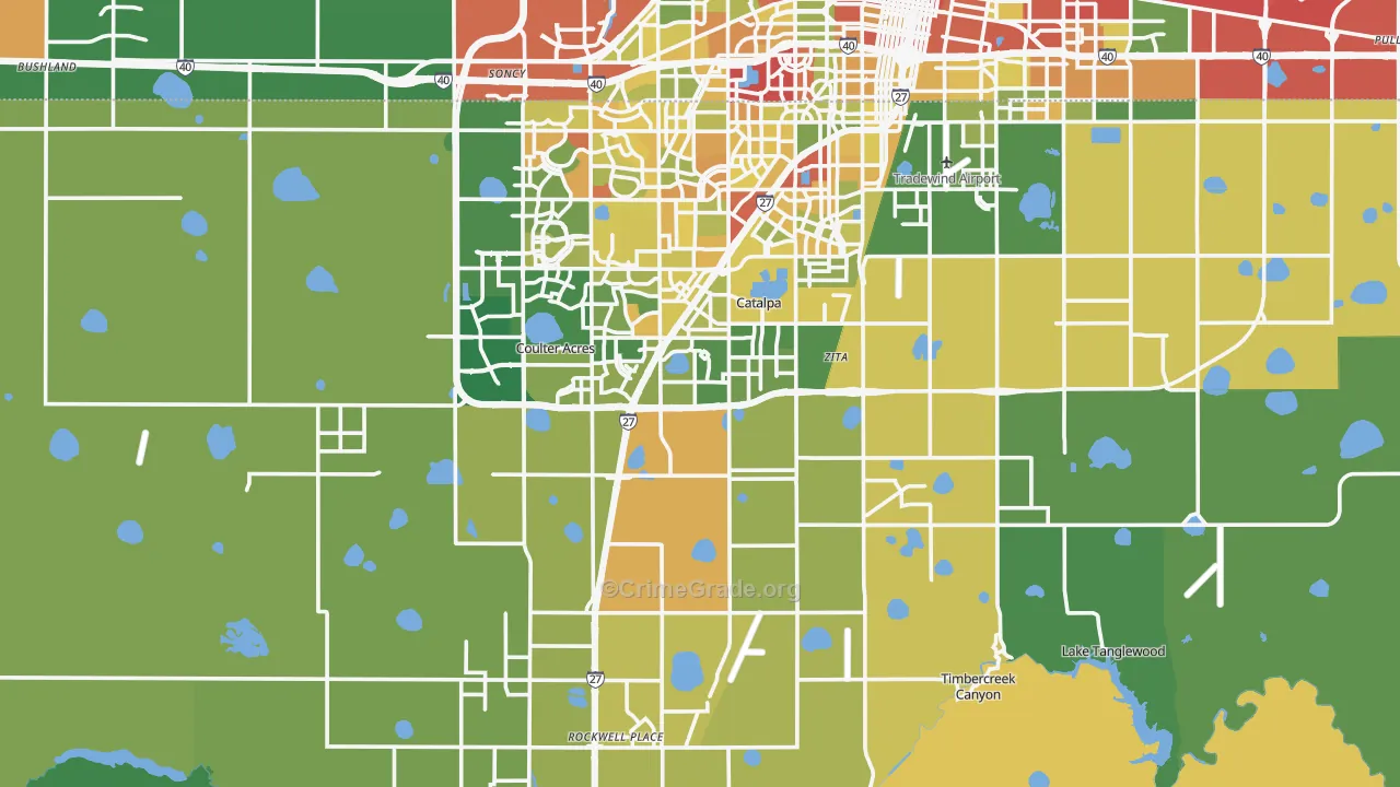 Randall County, TX Map of Robbery Rates