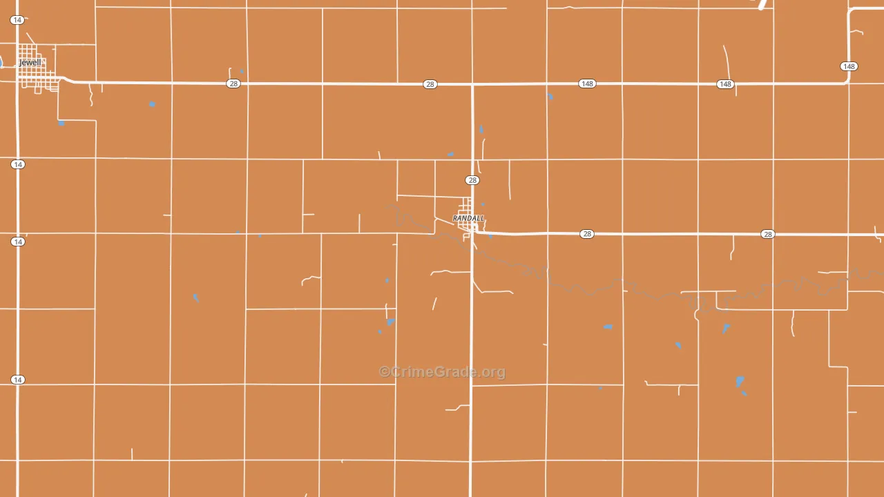 Randall, KS Map of Robbery Rates