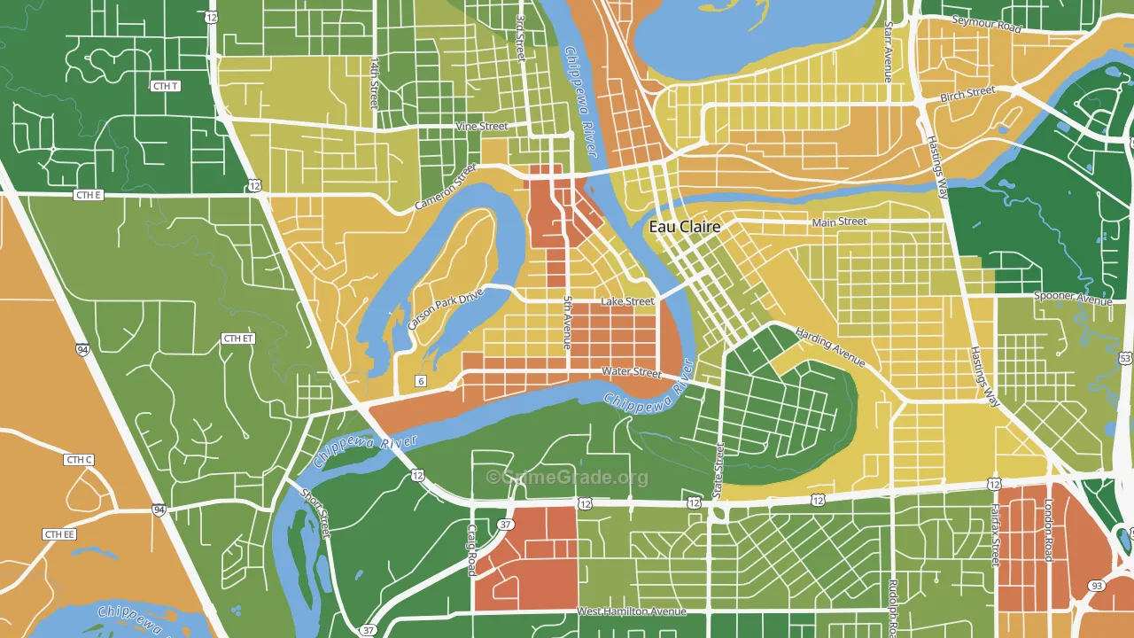Randall Park, Eau Claire, WI Map of Robbery Rates